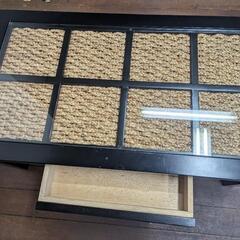 天面ガラステーブル黒