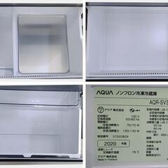 🍅AQUA アクア 冷凍冷蔵庫 375L 右開き チタニウムシルバー 自動製氷🧊 チルド 4ドア AQR-SV38J(S) 2020年製 ¥55,555 (H250728g-4) 一宮市 リサイクルショップ の画像