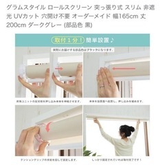 ロールスクリーン 日本製 突っ張りタイプ　二組セット　新品の画像