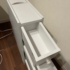 値下げした！トイレ収納 トイレラック 収納 薄型 引き出し ブラシ収納 トイレ 幅17×奥行53.6cm ホワイトの画像