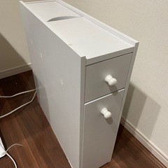 値下げした！トイレ収納 トイレラック 収納 薄型 引き出し ブラシ収納 トイレ 幅17×奥行53.6cm ホワイトの画像