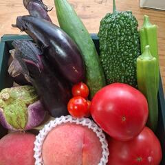 野菜と桃の画像