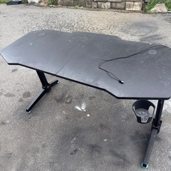 ［幅140cm］ゲーミングデスク E-SPORTS ヘッドホンフック ドリンクホルダーの画像