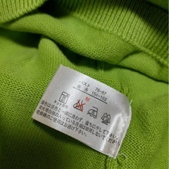 【Ｍ】グリーン 半袖ニットポロシャツ Mの画像