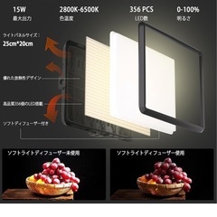 新品未使用品2パック撮影用ライト LEDビデオライト 写真スタジオ撮影の画像