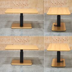 ≪zyt2389ジ限≫ 美品 モダンデコ 昇降テーブル 幅120cm 奥行75cm 高さ54cm～70cm 1200x750 中古家具/宮城県仙台市 70806-09の画像