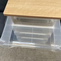 4段収納　No.3799　ナチュラルカラー/ホワイト　衣類収納　チェスト　【リサイクルショップどりーむ天保山】の画像