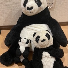 IKEA パンダぬいぐるみ3個(大中小)の画像