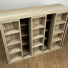 【新品】☆３連スライド棚付き　大型書棚 ☆OK120の画像
