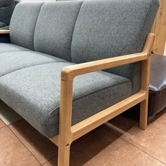 🛋️大川家具🛋️3Pソファ🛋️3人掛け🛋️天然木🛋️北欧デザイン🛋️グレー🛋️2316の画像