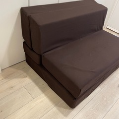 【本日のみ！！】折りたたみソファベッド ブラウン×2の画像