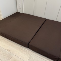 【本日のみ！！】折りたたみソファベッド ブラウン×2の画像