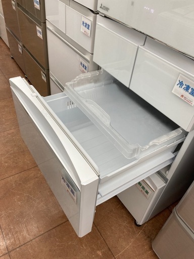 2/3 値下げ?MITSUBISHI 三菱?455L冷蔵庫?日本製?ホワイト?氷点下ストッカー?ガラストップ?瞬冷凍?MR-B46CL