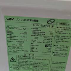AQUA　ノンフロン冷凍冷蔵庫　137L　2012年製の画像