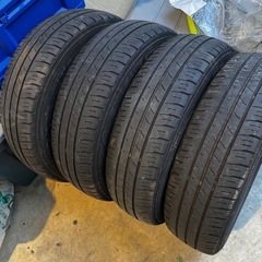 【溝あり】軽自動車 スズキ　スペーシア タイヤ 165/55r14 ホイール付き　黒　ブラックの画像