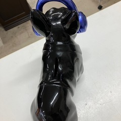 ロ 2508-311 ヘッドホン🎧をつけたブルドックの貯金箱 ブラック 人気の貯金箱入荷しました！！ ご予約はお早目に！！ 中古の画像