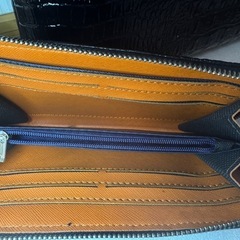 クロコ型押し ビジネスバッグ＆長財布セット（現状品／真贋不明）の画像