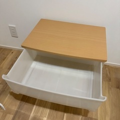 2段収納プラケース 木製天板の画像