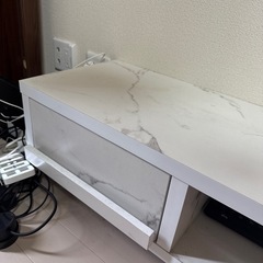 大理石調 テレビ台 幅140cmの画像