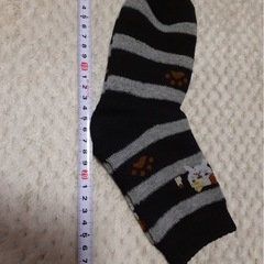 【2足セット】猫デザイン ストライプソックス 厚手の画像