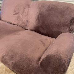 美品 2人掛け ローソファー  ベロアの画像