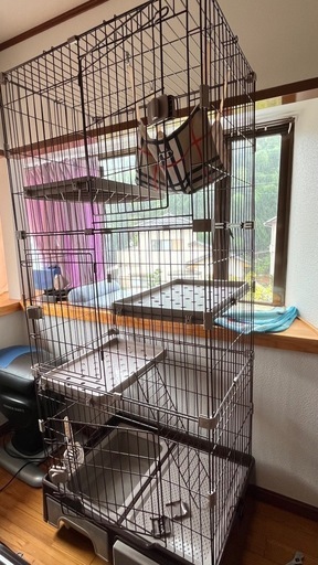 キャットゲージ3段  トイレ付き