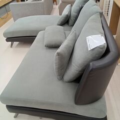 リユースのサカイ栃木店★ジモティ割あり★  コーナーソファー（L字） グレー W222×D155×H72 クリーニング済み TC10176の画像