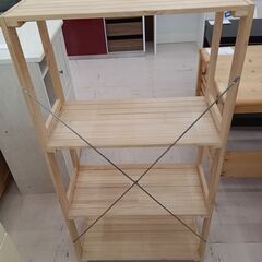 リユースのサカイ栃木店★ジモティ割あり★  ラック 木目調 W61.5×D30×H121.5 クリーニング済み TC10179の画像