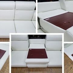 H7　合皮　コーナー ローソファ　５点セットの画像