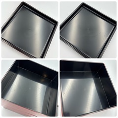 若泉漆器 3段重箱 4寸重 黒朱セットの画像
