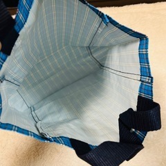 【未使用】手提げバッグ お弁当箱バッグ サブバッグ チェック柄 2点セットの画像
