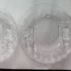 ガラス製 デザートプレート メルヘン調デザイン　10枚セット 　レトロ調 クリア食器 の画像