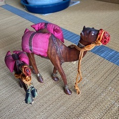 木製　可愛いラクダ親子 の画像