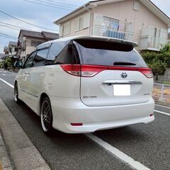 エスティマ2.4 アエラス　中期モデル　H21　車検8/4　92000ｋ　社外HDDナビ＆フルセグＴＶ＆フリップダウンモニター　カラーバックカメラ 　両側パワースライド　モデリスタFスポイラー　社外19AW　キセノン　7人乗りの画像