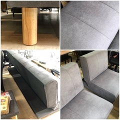 ソファベッド セパレート グレー ソファ ベッド ソファー 布 ファブリックの画像