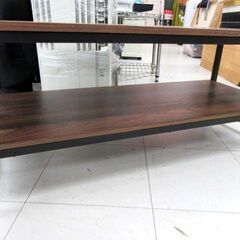 DCM ローボード 幅100×奥行39.5×高さ40.5cm ブラウン系 スチールフレーム テレビ台 テレビボード TV台 家具 苫小牧西店の画像