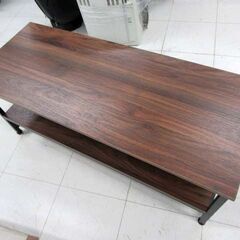 DCM ローボード 幅100×奥行39.5×高さ40.5cm ブラウン系 スチールフレーム テレビ台 テレビボード TV台 家具 苫小牧西店の画像