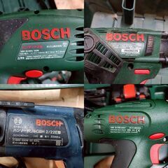 BOSCH 電動工具 まとめ ドライバードリル PSR1200/ハンマー PBH200RE/ハンマドリル GBH2-22E/インパクトドライバ PDR12Vの画像