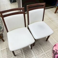 ダイニングセット イス×2 コンパクトサイズ ホワイトの画像