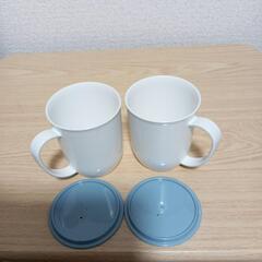 フタ付きプラコップ　2個の画像