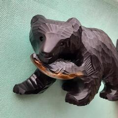 熊の置物　北海木工芸社　高15cm 横20cm 位の小物です。の画像