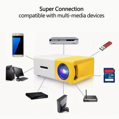 ポータブルミニHDプロジェクター 内蔵スピーカー付き 1080PフルHD対応 リモコン付属 LEDプロジェクターの画像