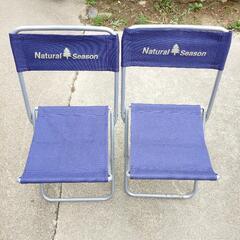 Natural Season セッションチェア 紺 緑　4脚セット パイプチェア Ｌ 中古品の画像