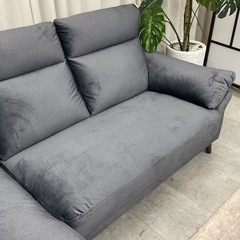 KH-29【新入荷　アウトレット品】松田家具　ボイル/ハイバック　カウチソファセット　グレーの画像