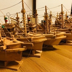 【インテリア】ハンドメイド木造漁船模型②の画像
