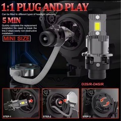 【D2S専用】 HID→LEDバルブ2個セット車検対応 爆光キャンセラー内蔵の画像