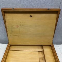 木製 画材ケース アートケース 木箱タイプ 取っ手付き 幅50cm 水彩 油絵 スケッチ 持ち運び用　250811-6の画像