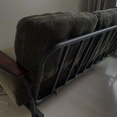 3人掛けソファ アイアン グリーンの画像