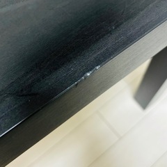 ローテーブル 正方形サイドテーブル黒茶木目ウッドの画像
