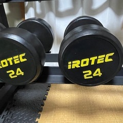 ラバーダンベルセット(12〜30kg)、ダンベルラック2つ付き！！の画像